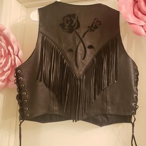 Leathet riding vest Size L